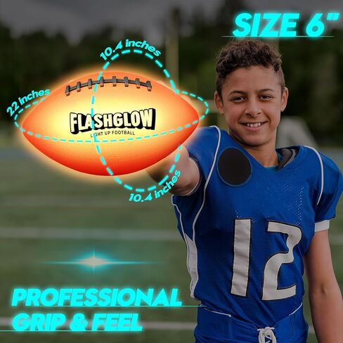 Light Up Football for Boys: Glow in The Dark - Toys for Kids Teen Boys Ages 8-15 - Birthday Christmas Easter Gift Ideas - Outdoor Sports Activity Night Play - 8 9 10 11 12 13 14 15 Years Old Teenager in Saudi Arabia
