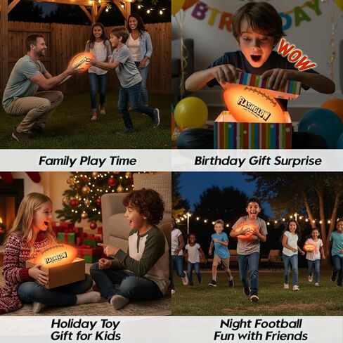 Light Up Football for Boys: Glow in The Dark - Toys for Kids Teen Boys Ages 8-15 - Birthday Christmas Easter Gift Ideas - Outdoor Sports Activity Night Play - 8 9 10 11 12 13 14 15 Years Old Teenager in Saudi Arabia