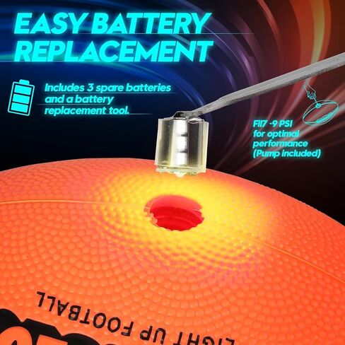 Light Up Football for Boys: Glow in The Dark - Toys for Kids Teen Boys Ages 8-15 - Birthday Christmas Easter Gift Ideas - Outdoor Sports Activity Night Play - 8 9 10 11 12 13 14 15 Years Old Teenager in Saudi Arabia