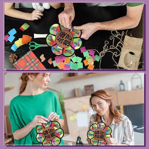 Sosation 24 Sets God Says You are Art Crafts Bulk DIY Religious Sunflower Bible Verse Kit Christian Tissue Paper Crafts Bulk Hanging Decor for Home Church Activity in Saudi Arabia
