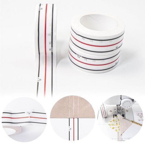 1/4 Inch Seam Guide Tape for Sewing Machines - Diagonal Stitching Tape with Visual Guide Lines for Straight Seams and Quilting - 10 Yard Roll for Sewists and Crafters in Kuwait