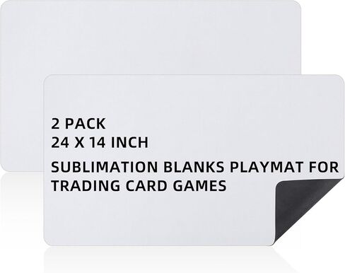 Yexiya 2 قطعة لعبة بطاقة الحصير 14 × 24 بوصة Playmat التسامي الفراغات Playmat السلس بطاقة اللعب حصيرة لألعاب اللوحة، واللعب تحصيل (أبيض) in Saudi Arabia