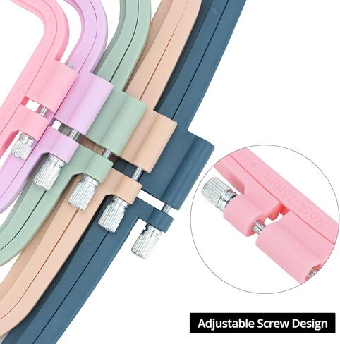 QWORK Square Embroidery Hoops - 5 Sizes, ABS Plastic, Adjustable Screw, 5 Pieces for DIY Embroidery Craft in Saudi Arabia