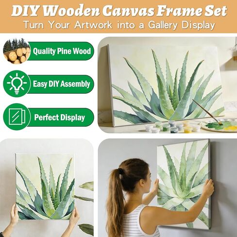 3 مجموعات من قضبان نقالة القماش الخشبية DIY، مقاس 16 × 20/16 × 24/12 × 16 بوصة، مجموعة إطارات قماشية مرنة متعددة الأحجام لتغليف المعرض ولوحة زيتية وتطريز ومستلزمات فنية بالإبرة سهلة التجميع in Kuwait