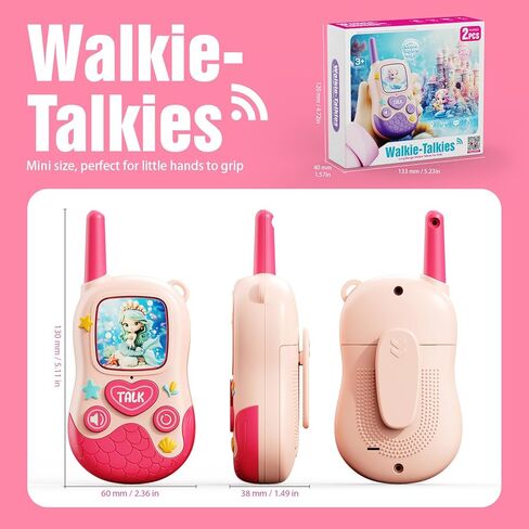 ألعاب أجهزة الاتصال اللاسلكي للفتيات: ألعاب حورية البحر 2 حزمة أجهزة اتصال لاسلكية للأطفال ألعاب 4 5-7 8 سنوات هدايا عيد ميلاد فتاة تبلغ من العمر 4 5 6 7-9 سنوات، لعبة التخييم في الهواء الطلق هدايا عيد الفصح تخزين المواد للأطفال in Kuwait