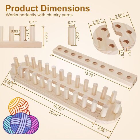 نول بطانية خشبي مكتنز مقاس 81.28 سم من Blingcute - نول حياكة خالٍ من العوائق للغزل الجامبو - لا توجد حاجة إلى إبر، مجموعة نسج يدوية صديقة للمبتدئين للبطانيات التي تصنعها بنفسك، وأسرة الحيوانات الأليفة والهدايا اليدوية التي تصنعها بنفسك. in Kuwait