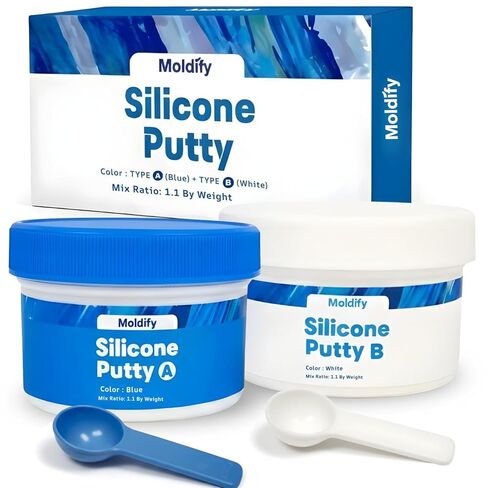 Silicone Putty Fast Set, (250ml Part A + 250ml Part B) | 40-Second Work Time | 2.5-Minute Cure | Easy 1:1 Mixing in Saudi Arabia