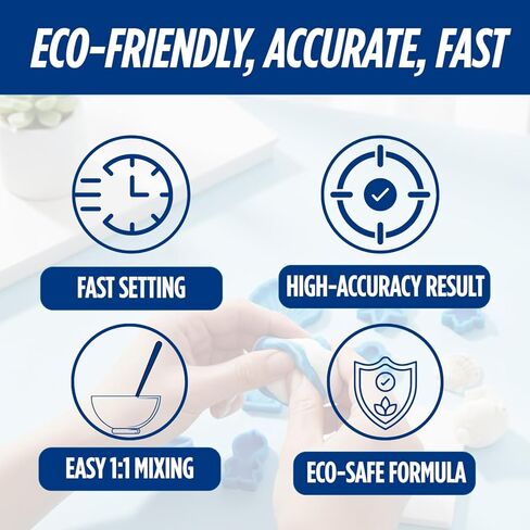 Silicone Putty Fast Set, (250ml Part A + 250ml Part B) | 40-Second Work Time | 2.5-Minute Cure | Easy 1:1 Mixing in Saudi Arabia