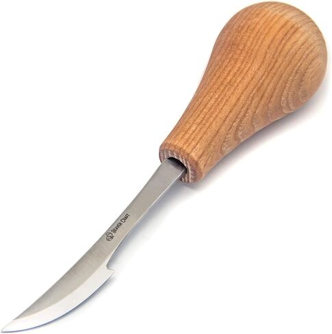 BeaverCraft Wood Carving Knife for Detail C17P - Sloyd Chip Carving Knife Carbon Steel - Whittling Knives for Beginners and Professionals - Wood Whittling Tools Woodworking Palm Chisel in Saudi Arabia