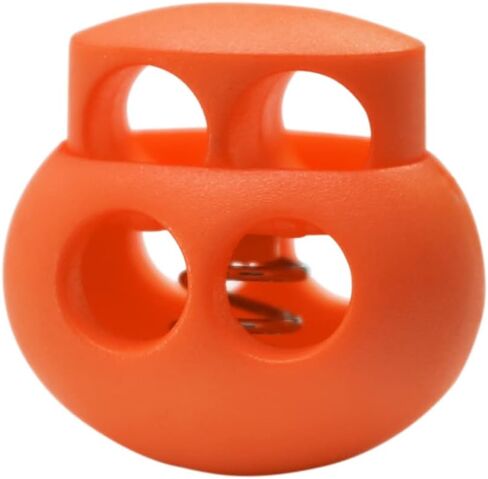 25pcs Spring Cord Lock End Stopper Fastener Slider Toggles Clip Double Hole Round Plastic for Drawstrings Lanyard Paracord Elastic Bungee Shock Cord Rope Shoe Lace Tie Locks Shoelace Lace Lock in Kuwait