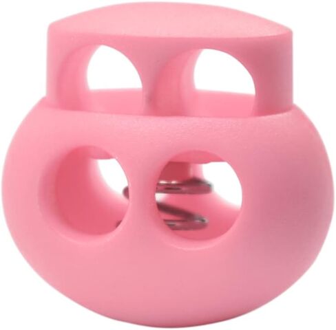 25pcs Spring Cord Lock End Stopper Fastener Slider Toggles Clip Double Hole Round Plastic for Drawstrings Lanyard Paracord Elastic Bungee Shock Cord Rope Shoe Lace Tie Locks Shoelace Lace Lock in Kuwait