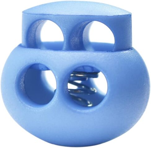 25pcs Spring Cord Lock End Stopper Fastener Slider Toggles Clip Double Hole Round Plastic for Drawstrings Lanyard Paracord Elastic Bungee Shock Cord Rope Shoe Lace Tie Locks Shoelace Lace Lock in Kuwait