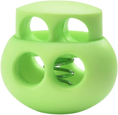 25pcs Spring Cord Lock End Stopper Fastener Slider Toggles Clip Double Hole Round Plastic for Drawstrings Lanyard Paracord Elastic Bungee Shock Cord Rope Shoe Lace Tie Locks Shoelace Lace Lock in Kuwait