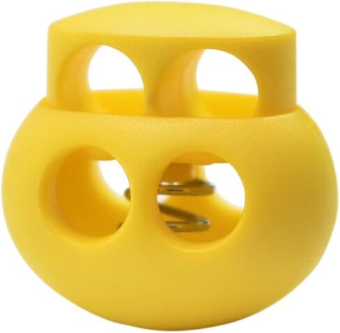 25pcs Spring Cord Lock End Stopper Fastener Slider Toggles Clip Double Hole Round Plastic for Drawstrings Lanyard Paracord Elastic Bungee Shock Cord Rope Shoe Lace Tie Locks Shoelace Lace Lock in Kuwait