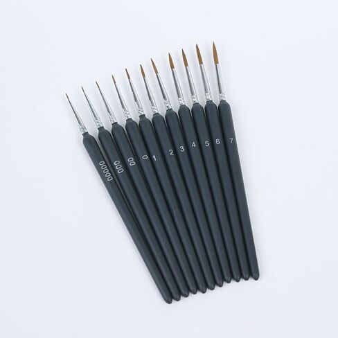 11 Pcs Watercolor Paint Brushes, Round Miniature Painting Brushes for Fine Art, Craft, Different Sizes Detailing Brush Set for Watercolors, Acrylics, Inks and Detail Painting, Navy Blue in Saudi Arabia