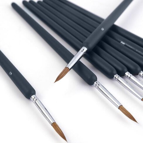 11 Pcs Watercolor Paint Brushes, Round Miniature Painting Brushes for Fine Art, Craft, Different Sizes Detailing Brush Set for Watercolors, Acrylics, Inks and Detail Painting, Navy Blue in Saudi Arabia