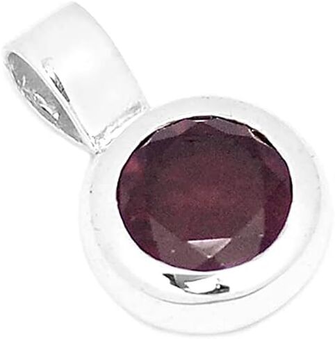 Natural Pyrope Garnet 925 Solid Sterling Silver Pendant 19mm in Saudi Arabia