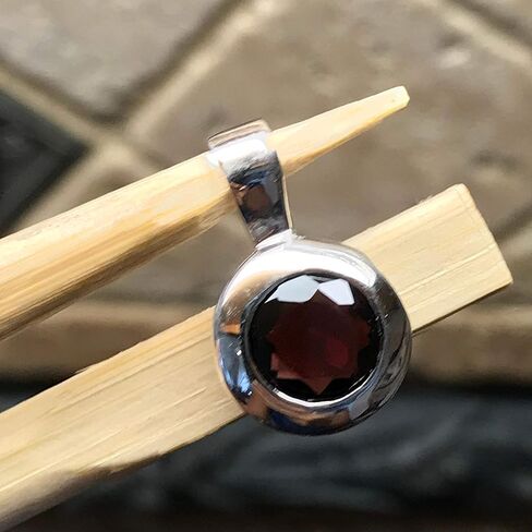 Natural Pyrope Garnet 925 Solid Sterling Silver Pendant 19mm in Saudi Arabia