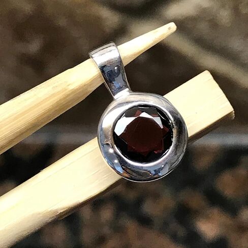 Natural Pyrope Garnet 925 Solid Sterling Silver Pendant 19mm in Saudi Arabia