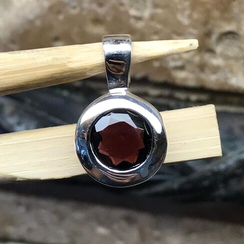 Natural Pyrope Garnet 925 Solid Sterling Silver Pendant 19mm in Saudi Arabia