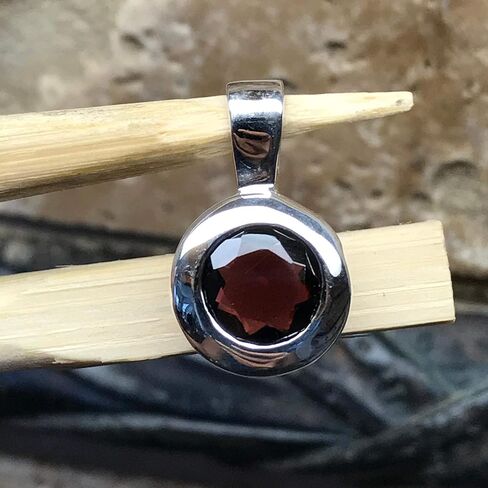 Natural Pyrope Garnet 925 Solid Sterling Silver Pendant 19mm in Saudi Arabia
