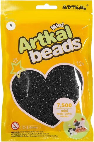 ARTKAL Mini Fuse Beads 7500 خرز ميلتي متوافق مع 2.6 ملم بيرلر وخرز هاما (أسود) in Kuwait