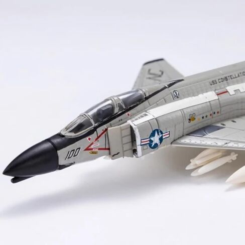 1/144 مقياس الولايات المتحدة البحرية ماكدونيل دوغلاس F-4 فانتوم II نموذج مقاتلة سبيكة نموذج دييكاست لعبة الطائرة للتجميع، أبيض in Kuwait