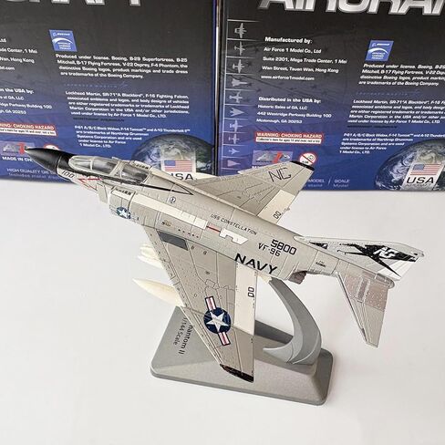 1/144 مقياس الولايات المتحدة البحرية ماكدونيل دوغلاس F-4 فانتوم II نموذج مقاتلة سبيكة نموذج دييكاست لعبة الطائرة للتجميع، أبيض in Kuwait