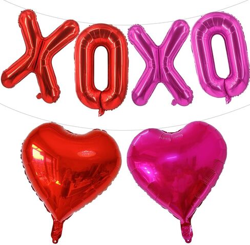 Valentines Day Decorations Red XOXO Balloons 18 Inch Red Heart Balloons for Valentines Day Galentines Day Wedding Party Decorations in Kuwait