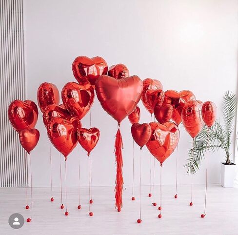 Valentines Day Decorations Red XOXO Balloons 18 Inch Red Heart Balloons for Valentines Day Galentines Day Wedding Party Decorations in Kuwait