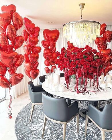 Valentines Day Decorations Red XOXO Balloons 18 Inch Red Heart Balloons for Valentines Day Galentines Day Wedding Party Decorations in Kuwait