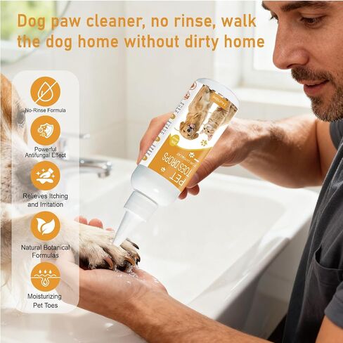 Paw Cleaner for Dogs -3.4 oz (Approx. 100 ml) Dog Toe Cleaner - Natural, Gentle, No-Rinse Formula & Deep Cleaning Dirty Paws,Safe for All Dogs & Cats in Kuwait