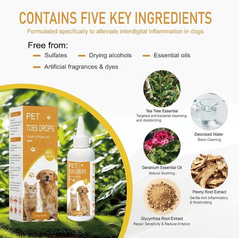 Paw Cleaner for Dogs -3.4 oz (Approx. 100 ml) Dog Toe Cleaner - Natural, Gentle, No-Rinse Formula & Deep Cleaning Dirty Paws,Safe for All Dogs & Cats in Kuwait