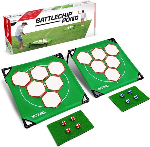 ألعاب الجولف GoSports BattleChip Pong Chipping للبالغين والعائلات - مجموعة ألعاب الجولف الخارجية والداخلية - المنزل، الفناء الخلفي، الحديقة، الشاطئ، والمزيد in Kuwait