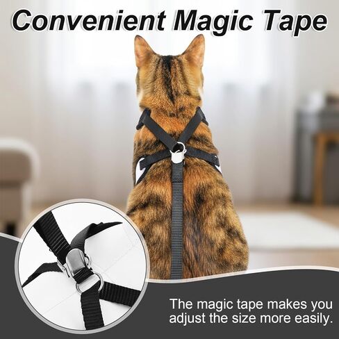 Cat Harness Leash Set for Walking Soft Adjustable Cats Vest Harnesses Escape Proof Comfortable Breathable Mesh Kitten Anti-Escape Leash Chest Harness Easy to Wear for Outdoor Travel in Saudi Arabia