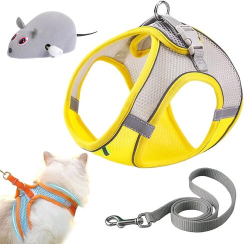 2026 Upgrade Cat Harness, Cat Harness Escape Proof, Adjustable CAT Harness and Leash Design for Outdoor Cats, Soft Mesh Vest Harness with Reflective Safety Strips (Black, XS-6.6-17.6LB) in Saudi Arabia