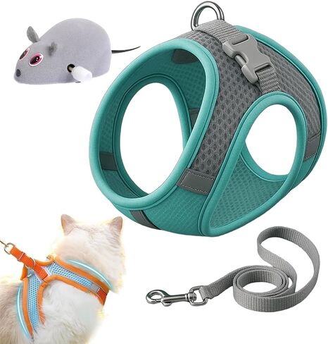 2026 Upgrade Cat Harness, Cat Harness Escape Proof, Adjustable CAT Harness and Leash Design for Outdoor Cats, Soft Mesh Vest Harness with Reflective Safety Strips (Black, XS-6.6-17.6LB) in Saudi Arabia