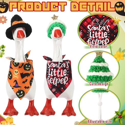 Geyoga 8 Set 7 Inch Mini Desk Goose Outfits Holiday Mini Knitting Hat Bandana Headwear Accessory for Magnetic Goose Statue in Saudi Arabia