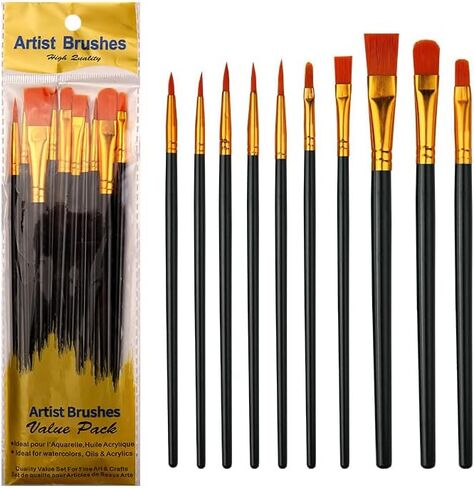 Acrylic Paint Brushes Set, Round Pointed Tip Artist Paintbrushes for Acrylic Oil Watercolor Canvases Rock Body (Blue,20-Pack) in Saudi Arabia