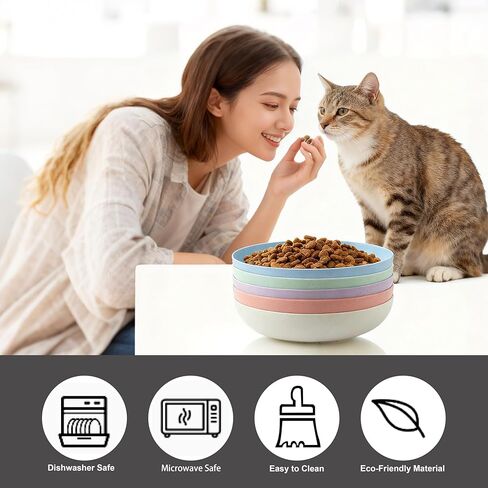 10 عبوات من أطباق القطط، أطباق القطط الصغيرة، أوعية طعام القطط المتينة المصنوعة من قش القمح للقطط الداخلية والخارجية in Kuwait