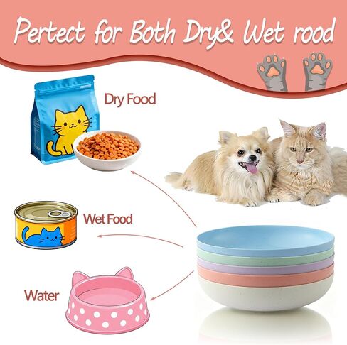 10 عبوات من أطباق القطط، أطباق القطط الصغيرة، أوعية طعام القطط المتينة المصنوعة من قش القمح للقطط الداخلية والخارجية in Kuwait