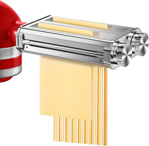 Pasta Maker Attachment for Kitchen Aid Stand Mixers, 304 Stainless Steel, Rust-Proof, 8 Thickness Settings, Easy to Clean, 3 in 1 Accessories for Homemade Spaghetti, Fettuccine, Lasagna in Kuwait