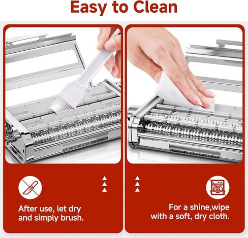 Pasta Maker Attachment for Kitchen Aid Stand Mixers, 304 Stainless Steel, Rust-Proof, 8 Thickness Settings, Easy to Clean, 3 in 1 Accessories for Homemade Spaghetti, Fettuccine, Lasagna in Kuwait