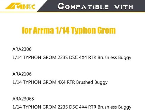 Alum Rear Front Shock Tower Brace Damper Plate Kit for Arrma 1/14 Typhon Grom 4X4 RTR Series Upgrade Part Red in Saudi Arabia