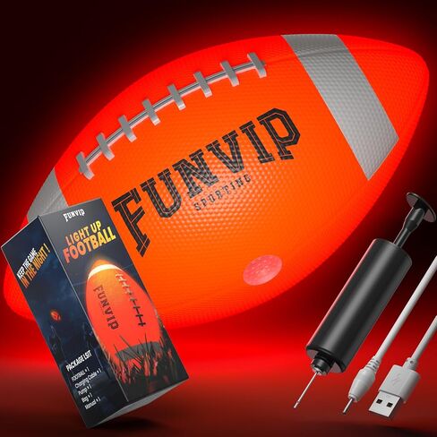 funvip كرة القدم، القابلة لإعادة الشحن توهج في الكرة المظلمة للأطفال - حجم 6 تضيء كرة القدم، أفكار هدية عيد الفصح، هدايا للمراهقين الصبي، هدايا عيد ميلاد اللعب للأولاد الذين تتراوح أعمارهم بين 7 8 9 10 11 12 13 14 15 in Kuwait