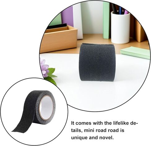 BESPORTBLE 1 Roll of Mini Road Model, Realistic Street Adornment for Micro Landscape Craft Decor, Black Asphalt Sticker, 10m Long in Saudi Arabia