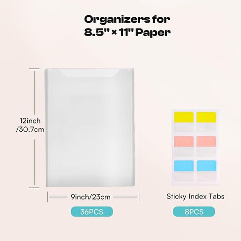 Caydo 36 Pieces Paper Storage for 8.5 × 11 papers with 48 Sticky Index Tabs, Scrapbook Storage Organizer for Printer Paper, Scrapbooking, Cardstock, Photo, Cardstock for Craftrooms, Offices in Saudi Arabia