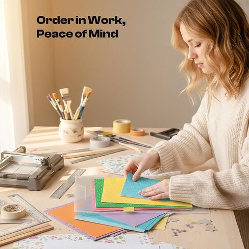 Caydo 36 Pieces Paper Storage for 8.5 × 11 papers with 48 Sticky Index Tabs, Scrapbook Storage Organizer for Printer Paper, Scrapbooking, Cardstock, Photo, Cardstock for Craftrooms, Offices in Saudi Arabia