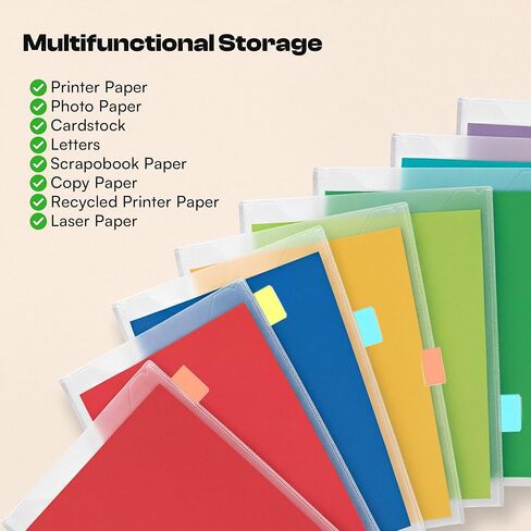 Caydo 36 Pieces Paper Storage for 8.5 × 11 papers with 48 Sticky Index Tabs, Scrapbook Storage Organizer for Printer Paper, Scrapbooking, Cardstock, Photo, Cardstock for Craftrooms, Offices in Saudi Arabia