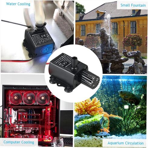 DC12V 5 واط فائقة الهدوء مضخة مياه صغيرة بدون فرش مقاوم للماء نافورة غاطسة حوض السمك تعميم 280L/H رفع 300 سنتيمتر in Saudi Arabia